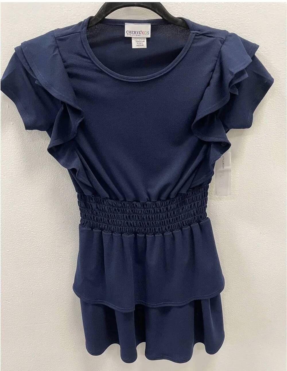 NEW CHERYL CREATIONS girls odette dress in navy